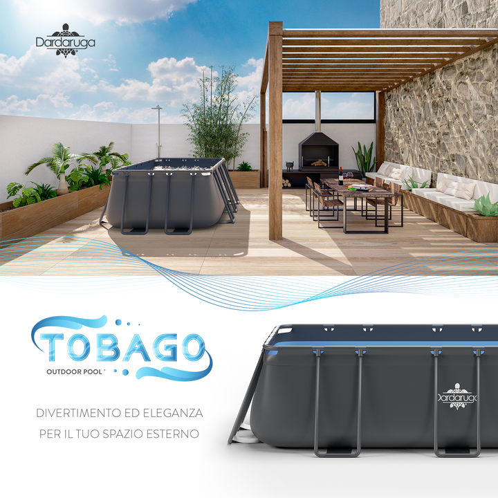 Piscina Fuori Terra TOBAGO - 400x200x100 cm | divertimento ed eleganza per il tuo spazio esterno