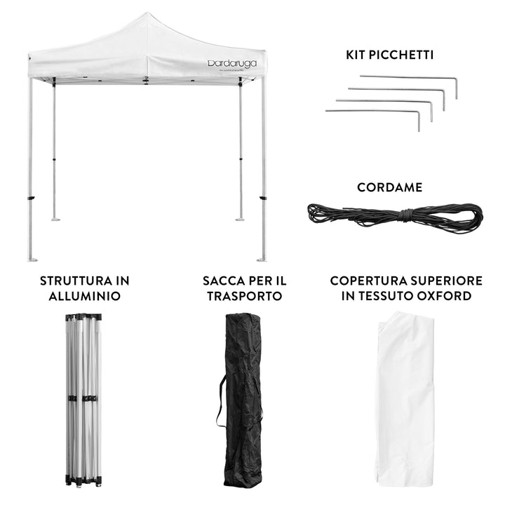 Gazebo Pieghevole 3x3 Alluminio modello ALUTOP | Accessori inclusi
