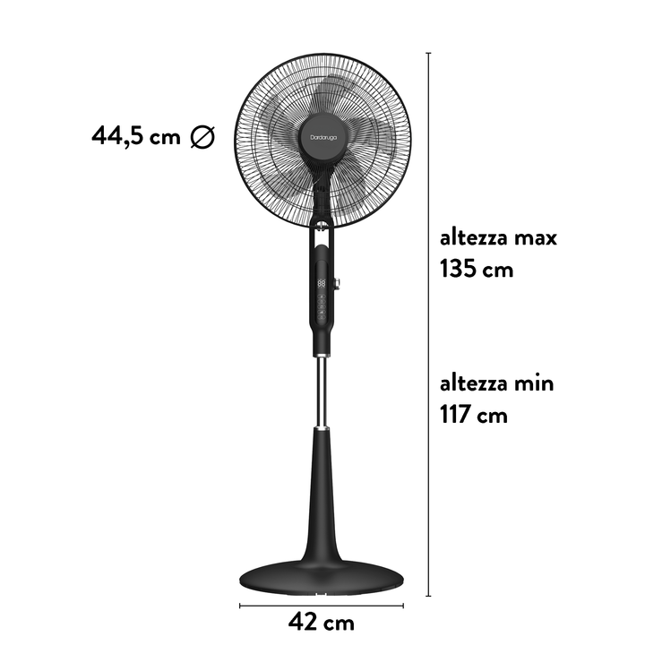 Ventilatore ad Altezza Regolabile con 5 pale rotanti | Dardaruga
