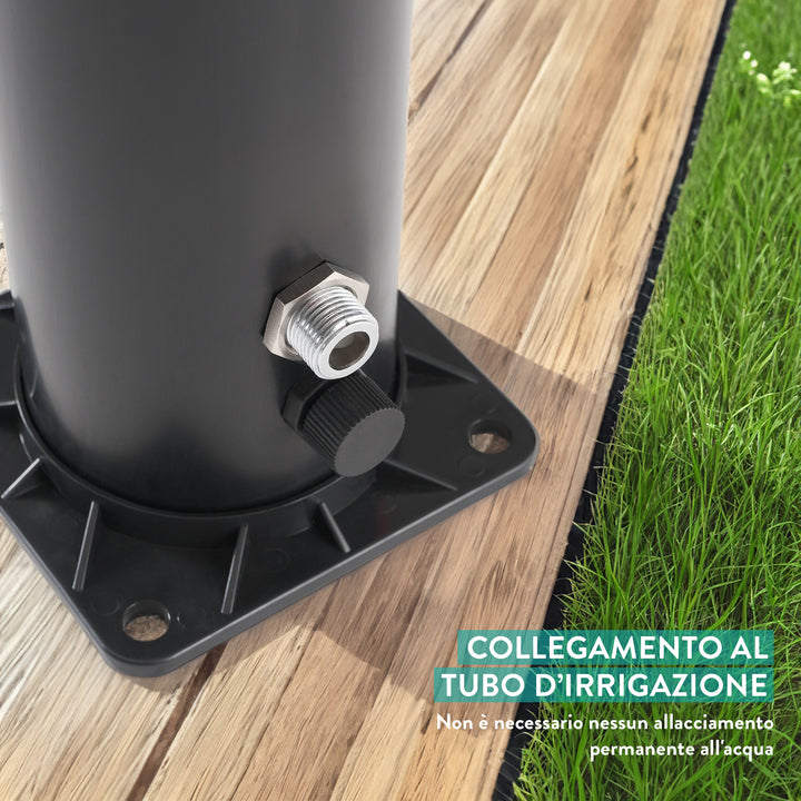 Doccia ad energia Solare Giardino Piscina Esterno 10 Litri - collegamento al tubo d'irrigazione