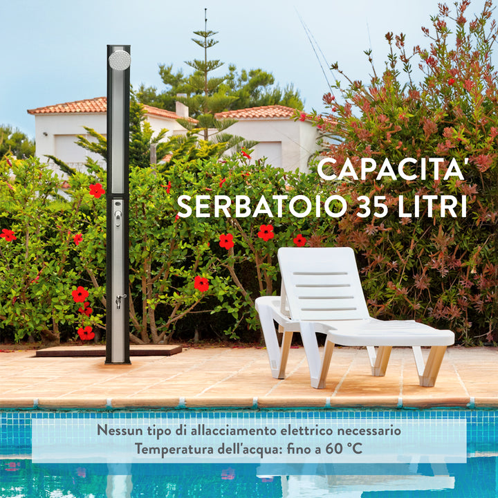 Doccia ad energia Solare Giardino CURVE 35 Litri - nessun tipo di allacciamento elettrico necessario