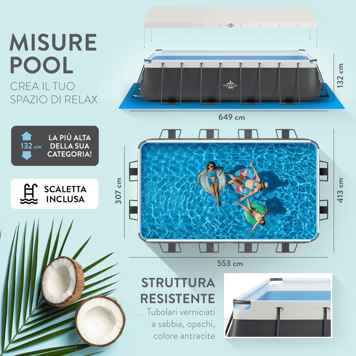 Piscina Fuori Terra BORA BORA 550x305x132 cm | Dardaruga