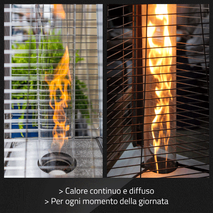 Piramide Riscaldante per Esterni Acciaio Nero a Gas 10,5KW | Dardaruga